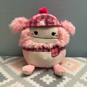 Brina Pink Big Foot with Pink Winter Hat Squishmallows 8 Inch